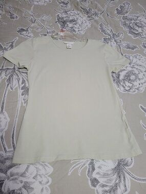 H&M Celery Green Cotton/Spandex Short Sleeve T Shirt Small